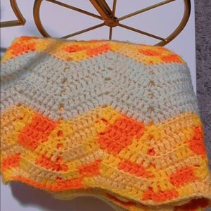 hand crochet blanket or chair trow